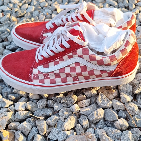 Vans Other - Vans Old Skool Checkerboard Racing Red & White 12